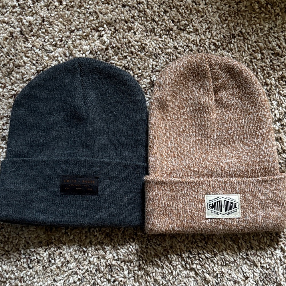 Men's Beanie Set - Black and Brown